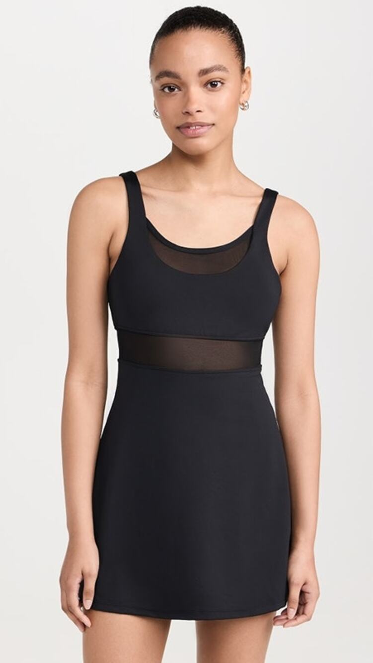 Alo Yoga Airlift Double Tennis Sleeveless Activewear Mini Dress Black M NWT